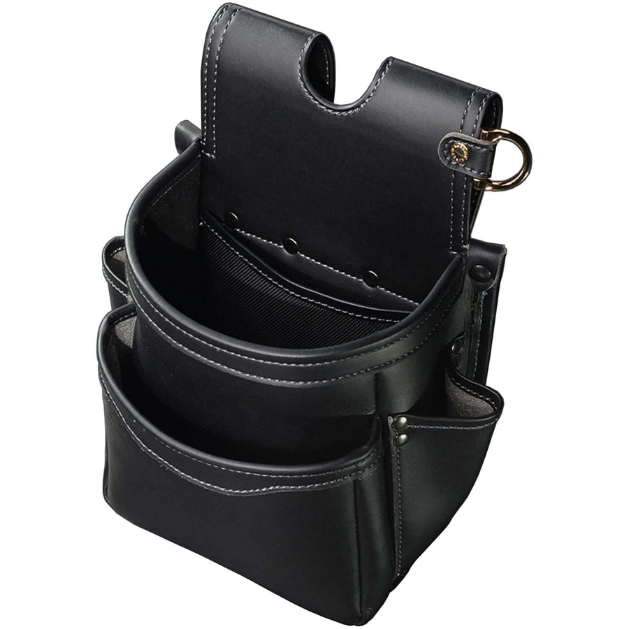 [AB-22BG] KUROKIN 黒金(Black & Gold) 腰袋2段 LIGHT PU LEATHER SERIES 単品1個
