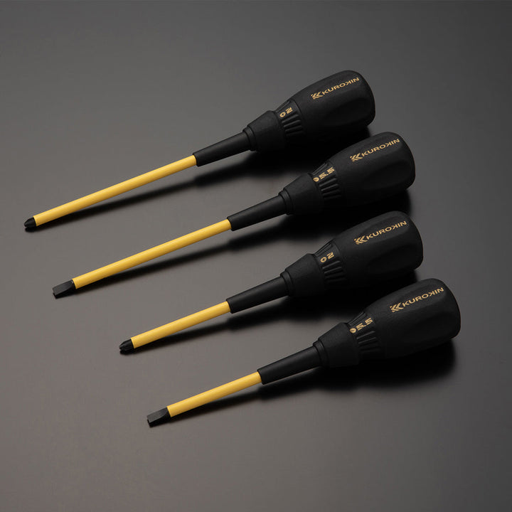 [526D-BG] KUROKIN 黒金(Black & Gold) 電工ドライバー +2×150mm 単品1個