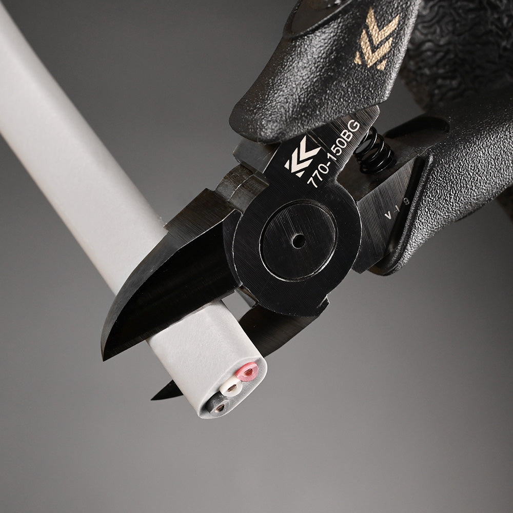 [770-150BG] KUROKIN 黒金(Black & Gold) 電工名人強力ニッパ（ラウンド刃） 単品1丁