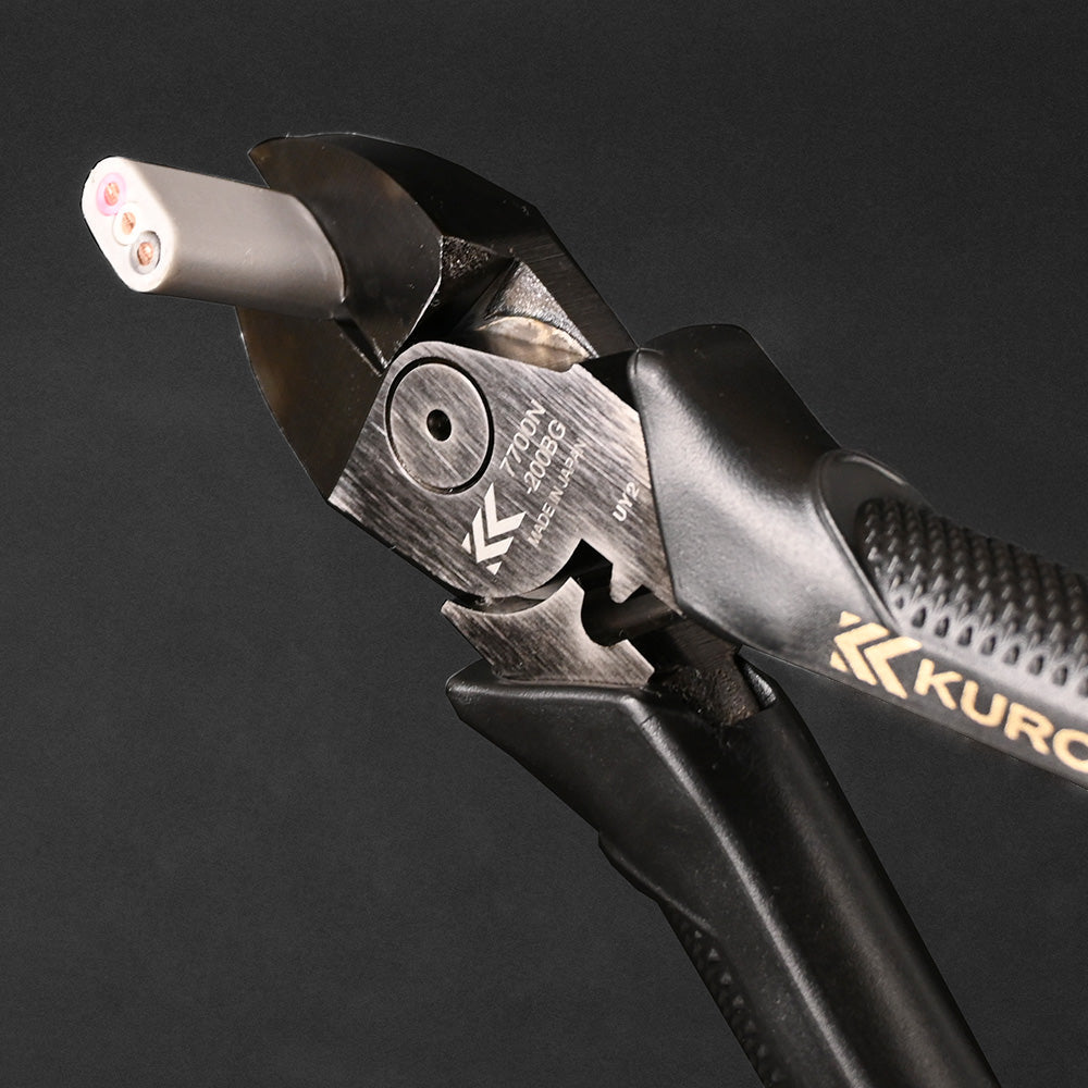 [7700N-175BG] KUROKIN 黒金(Black & Gold) 電工名人偏芯薄刃ニッパ 単品1丁