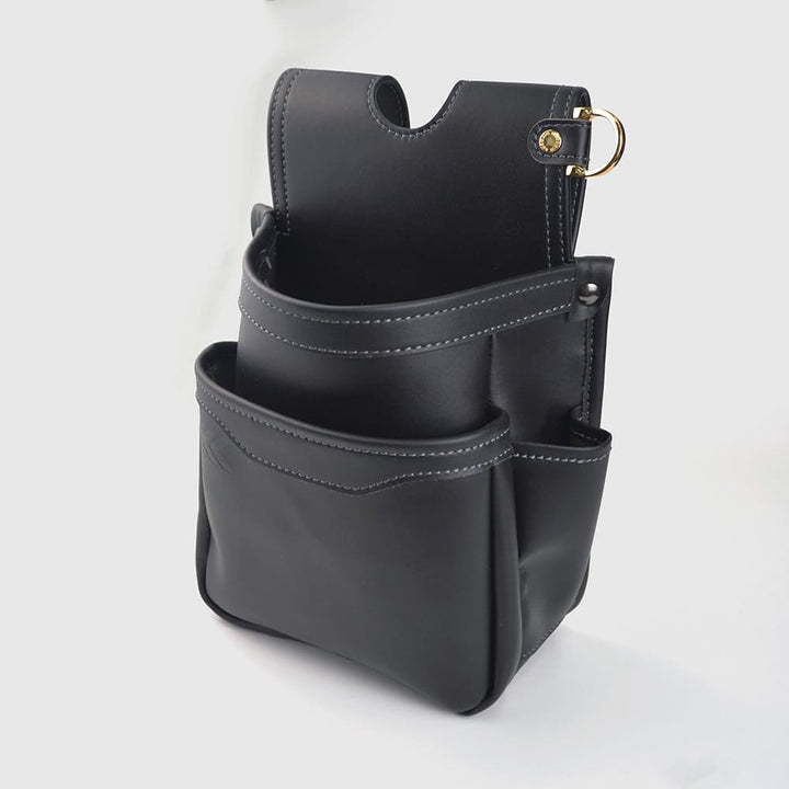 [AB-22BG] KUROKIN 黒金(Black & Gold) 腰袋2段 LIGHT PU LEATHER SERIES 単品1個