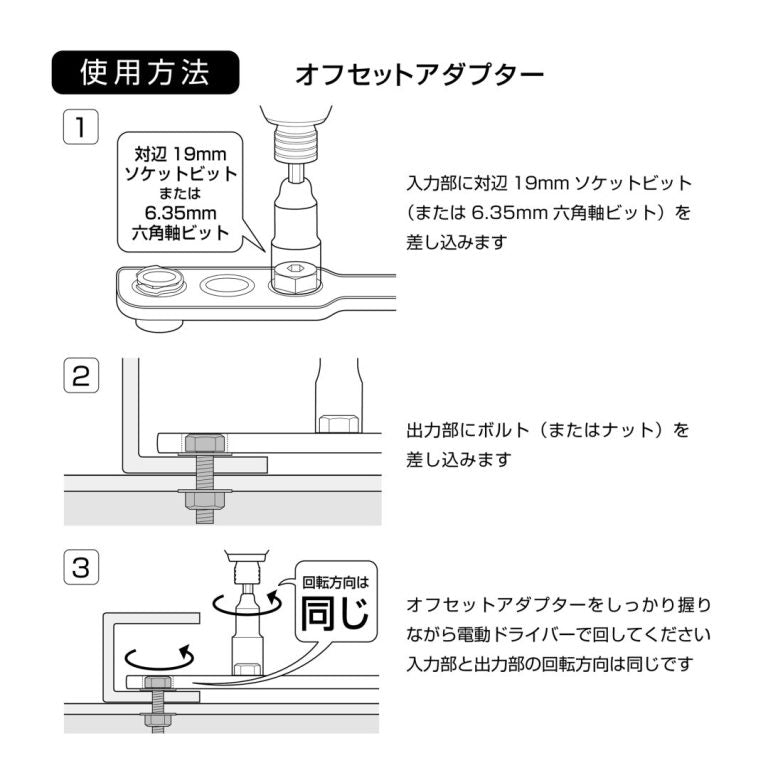 アネックス(Anex) AOA-19S3 オフセットアダプター19ｍｍ ラチェットレンチソケットセット