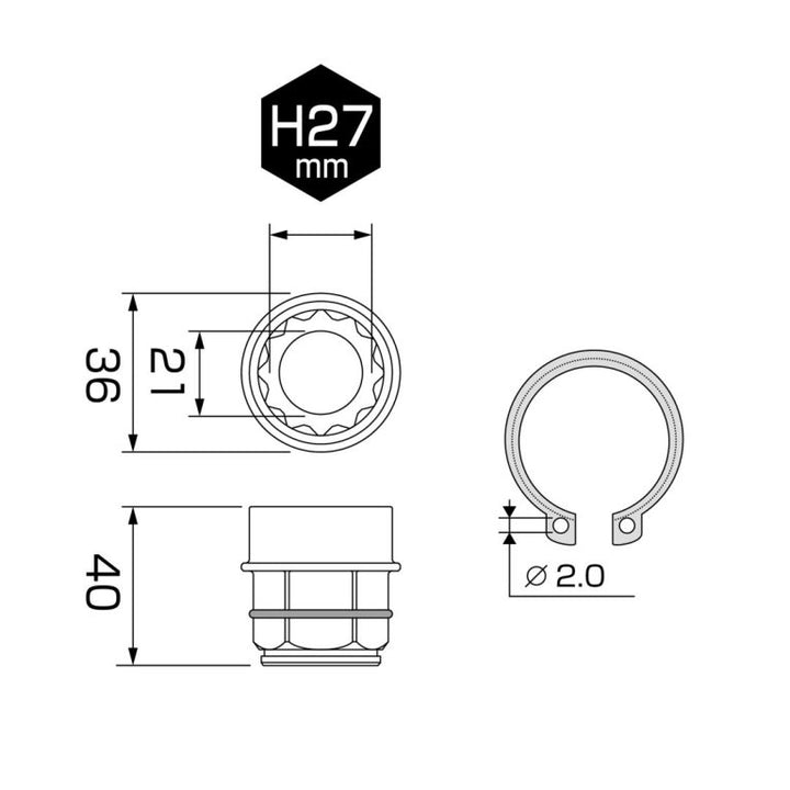 アネックス(Anex) AOA-3027 オフセットアダプター30mm用 H27mmソケット