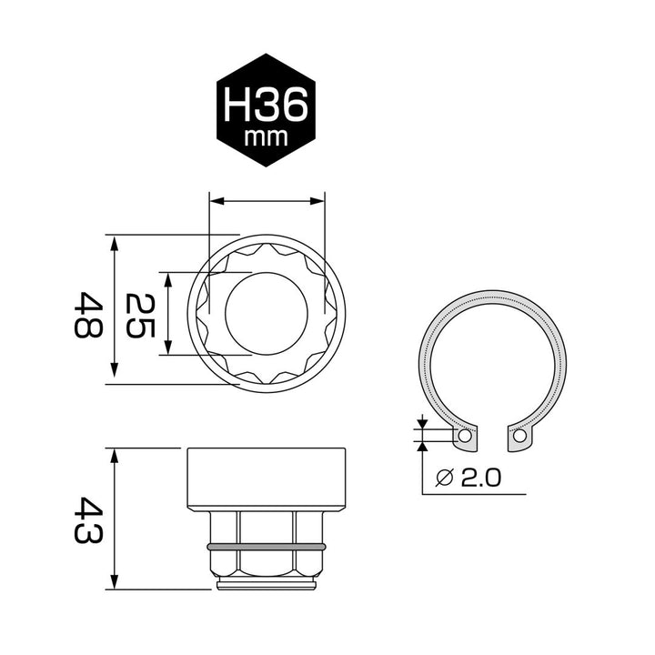 アネックス(Anex) AOA-3036 オフセットアダプター30mm用 H36mmソケット