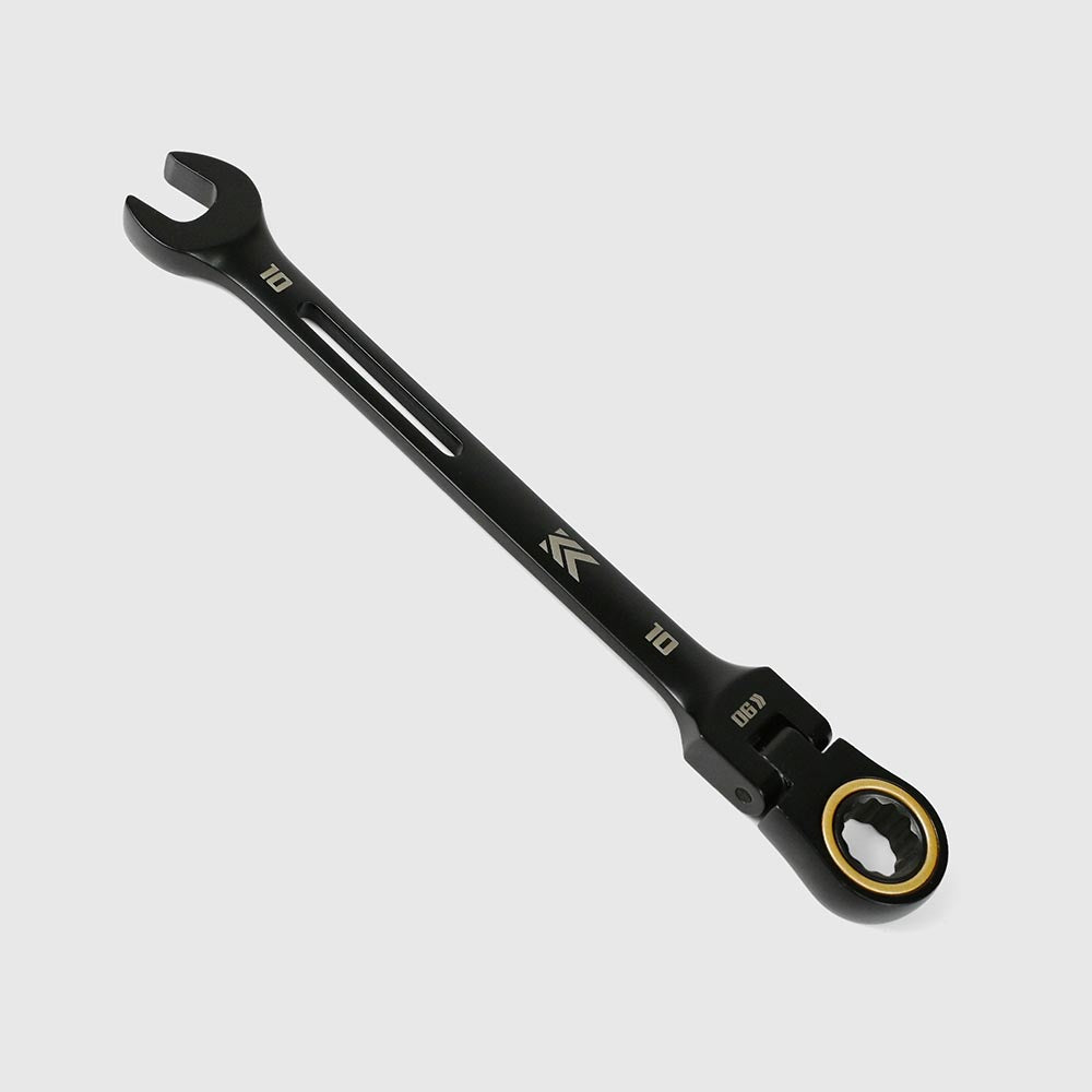[CWL-10-BG] KUROKIN 黒金(Black & Gold) 首振りラチェットコンビネーションレンチ 10mm 単品1丁