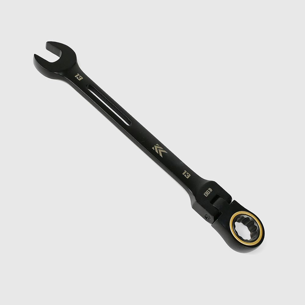 [CWL-13-BG] KUROKIN 黒金(Black & Gold) 首振りラチェットコンビネーションレンチ 13mm 単品1丁