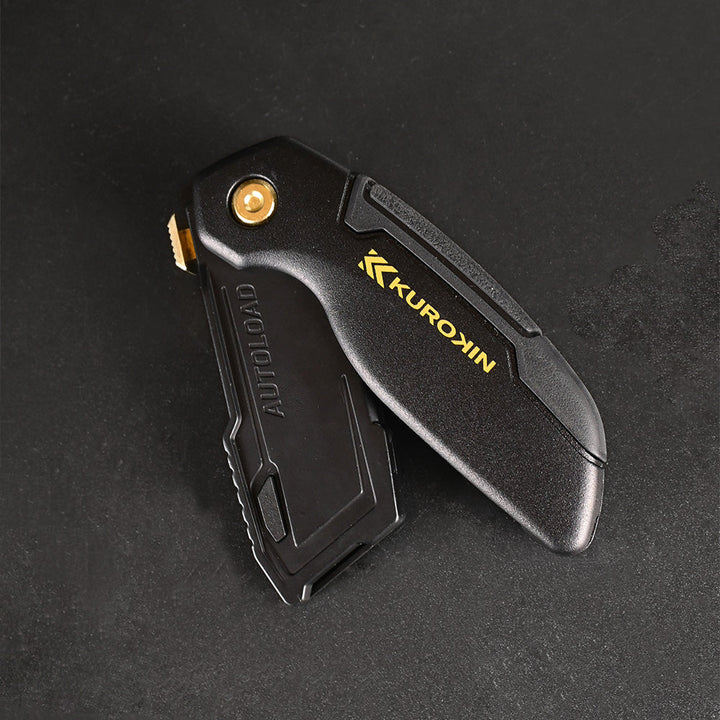 [FK12-BG] KUROKIN 黒金(Black & Gold) 電工ユーティリティナイフ（折りたたみタイプ） 単品1丁