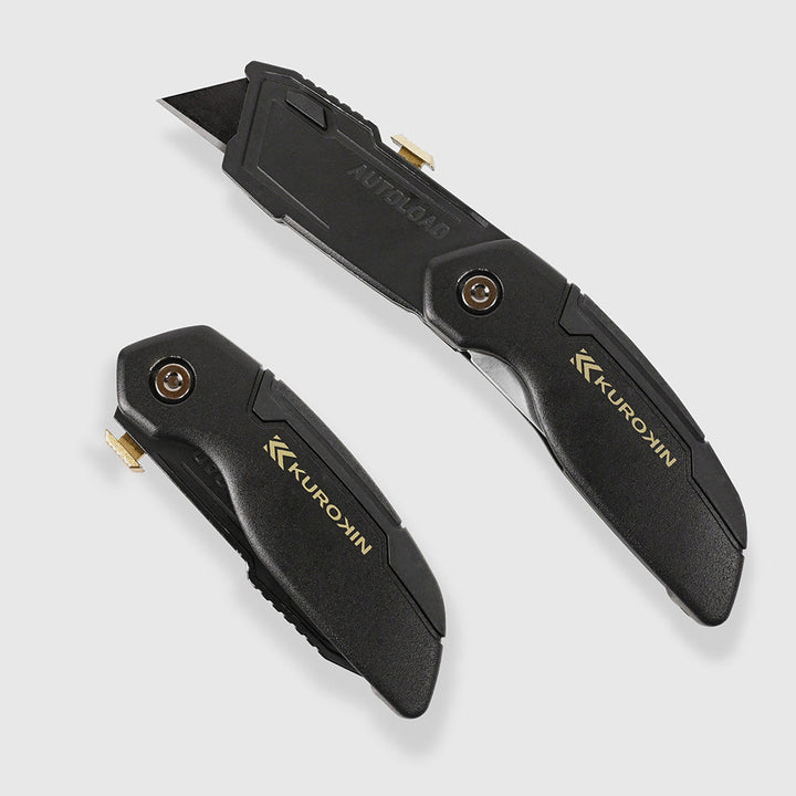 [FK12-BG] KUROKIN 黒金(Black & Gold) 電工ユーティリティナイフ（折りたたみタイプ） 単品1丁