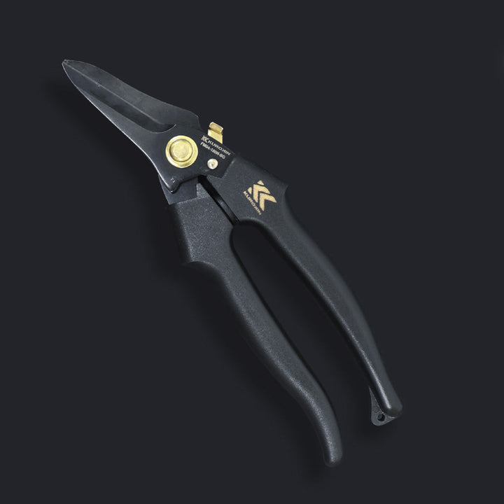 [FM04-180NL-BG] KUROKIN 黒金(Black & Gold) 電工ストレートバサミ ロック付 単品1丁