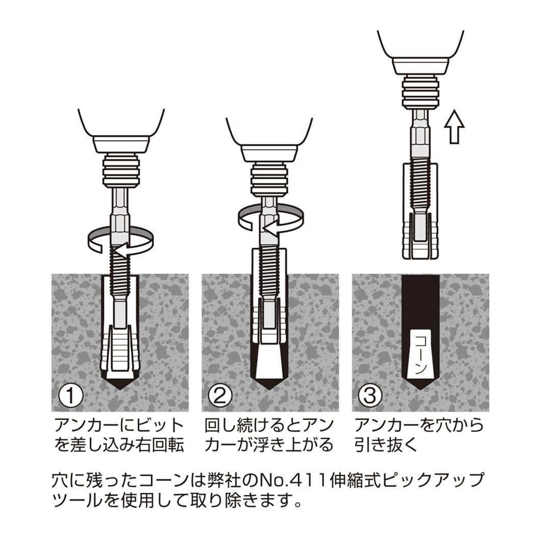 アネックス(Anex) AEB-1250SDS アンカー抜きビット M12 × 50アンカー用 SDSプラスハンマードリル回転モード専用