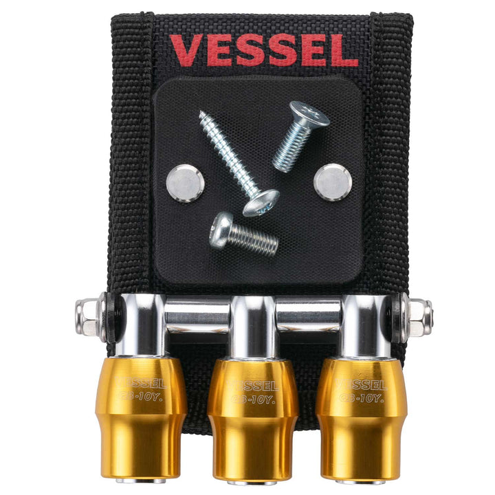 VESSEL クイックキャッチャー３連ホルダー マグネット付 QB-10MB3Y QB-10MB3Y
