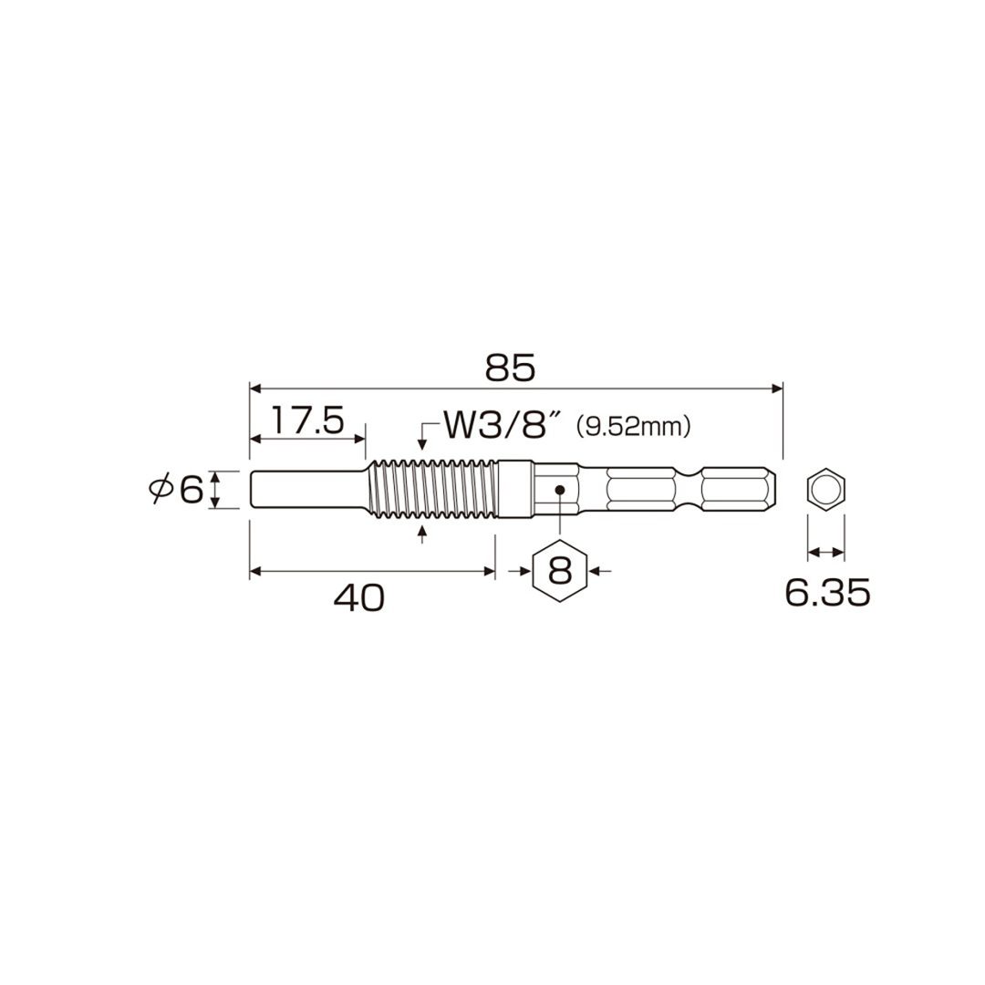 アネックス(Anex) AEB-340 アンカー抜きビット W3/8” (9.52ｍｍ) × 40アンカー用