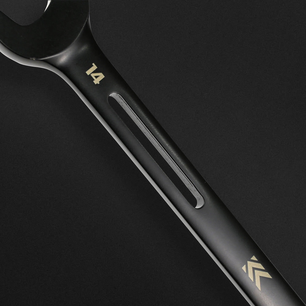 [CWL-7S-BG] KUROKIN 黒金(Black & Gold) 首振りラチェットコンビネーションレンチ7本セット 1セット