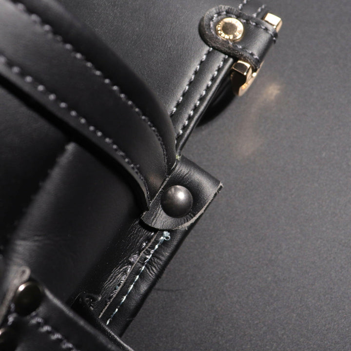 [AB-23BG] KUROKIN 黒金(Black & Gold) 腰袋3段 LIGHT PU LEATHER SERIES 単品1個 - MisakaZoo