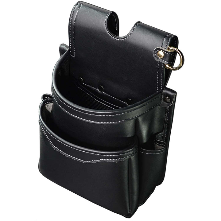 [AB-32BG] KUROKIN 黒金(Black & Gold) 腰袋薄型2段 LIGHT PU LEATHER SERIES 単品1個 - MisakaZoo