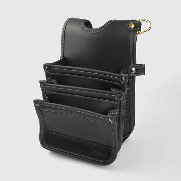 [AB-42BG] KUROKIN 黒金(Black & Gold) 建築薄型腰袋2段 単品1個 - MisakaZoo
