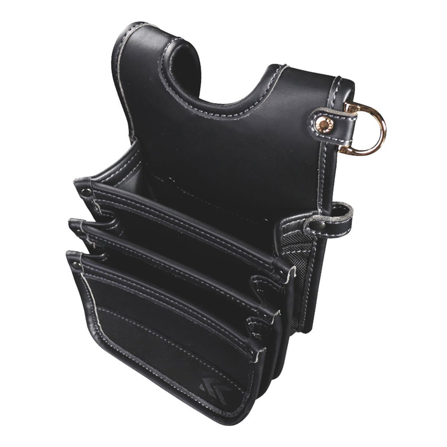 [AB-43BG] KUROKIN 黒金(Black & Gold) 建築薄型腰袋3段 単品1個 - MisakaZoo