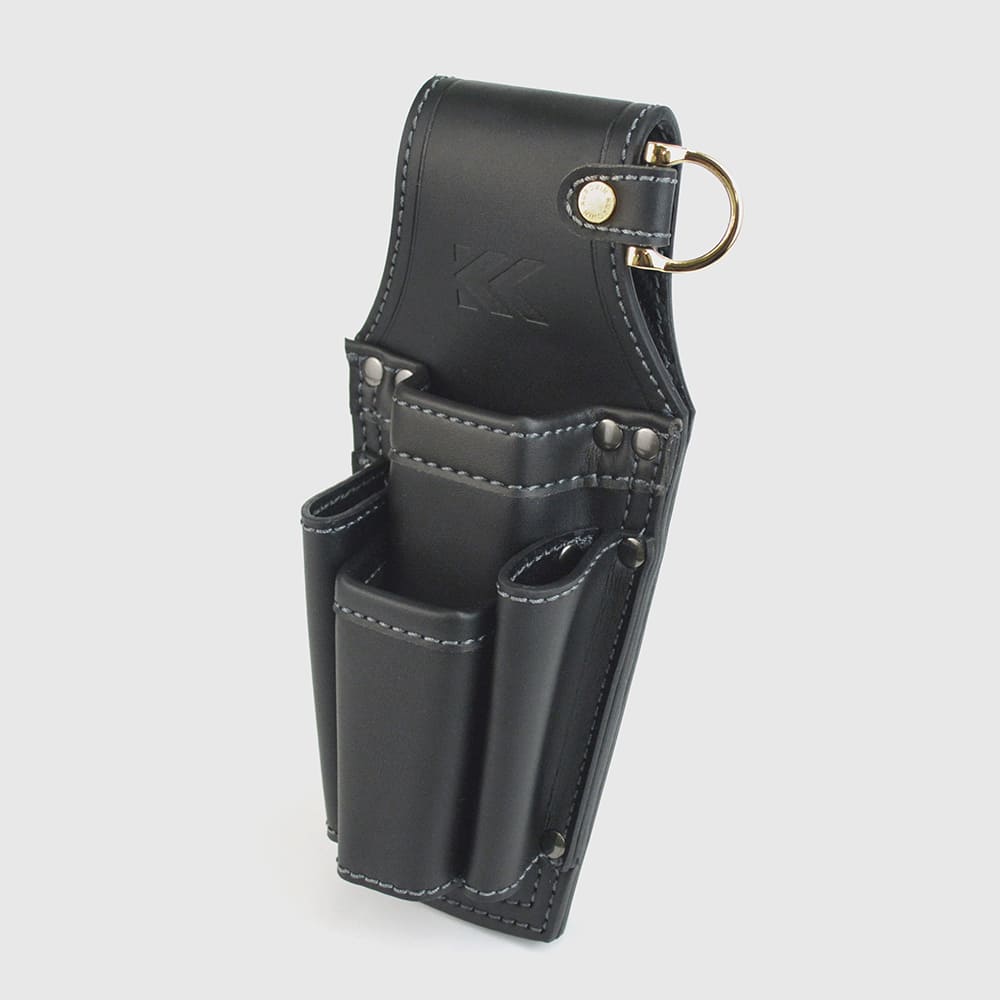 [AH-72BG] KUROKIN 黒金(Black & Gold) ドライバーペンチホルダー2段 LIGHT PU LEATHER SERIES 単品1個 - MisakaZoo