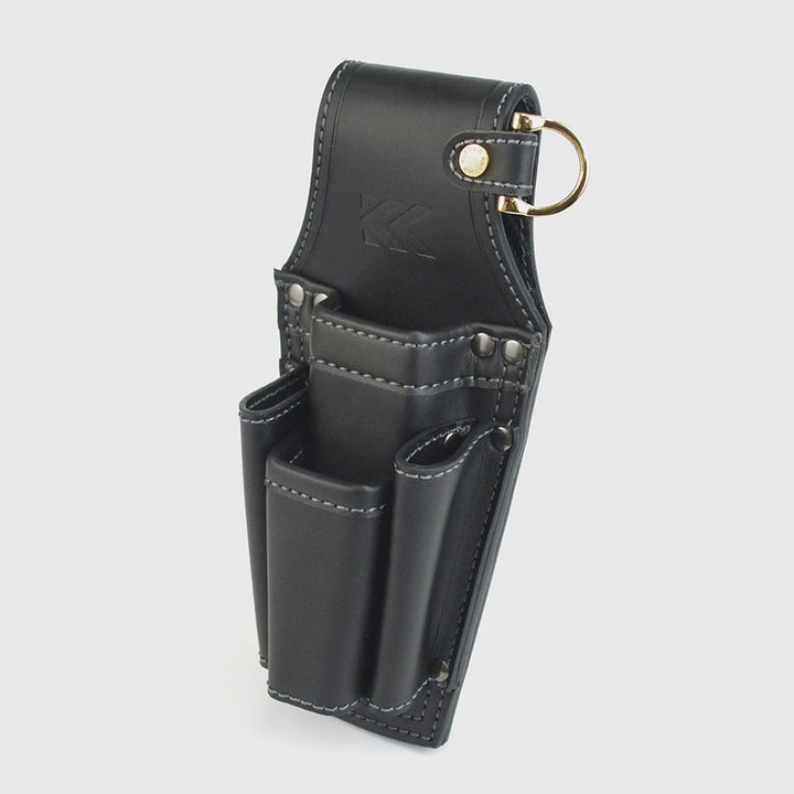 [AH-72BG] KUROKIN 黒金(Black & Gold) ドライバーペンチホルダー2段 LIGHT PU LEATHER SERIES 単品1個 - MisakaZoo