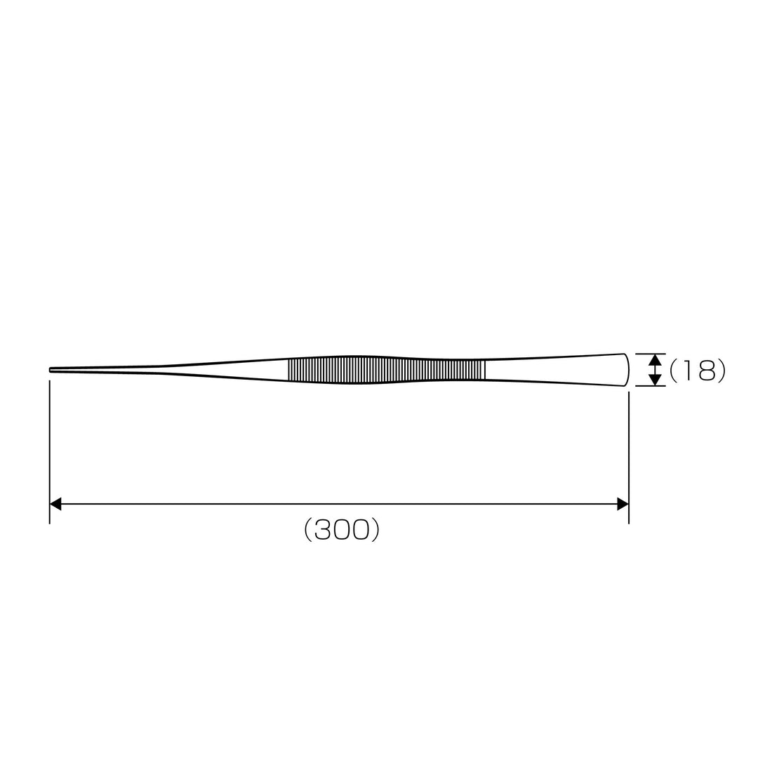 アネックス(Anex) 158 ステンレスピンセット ロング300ｍｍ 直（先端ギザ） - MisakaZoo