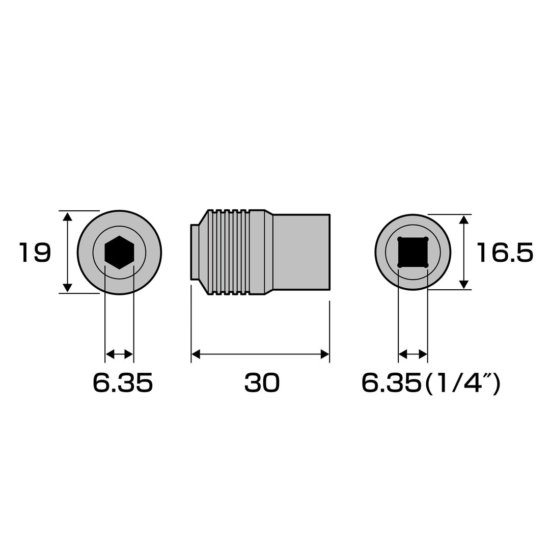 アネックス(Anex) 1903-BA 手動インパクトドライバー用アダプター 差込角6.35ｍｍ（1/4”）用 - MisakaZoo