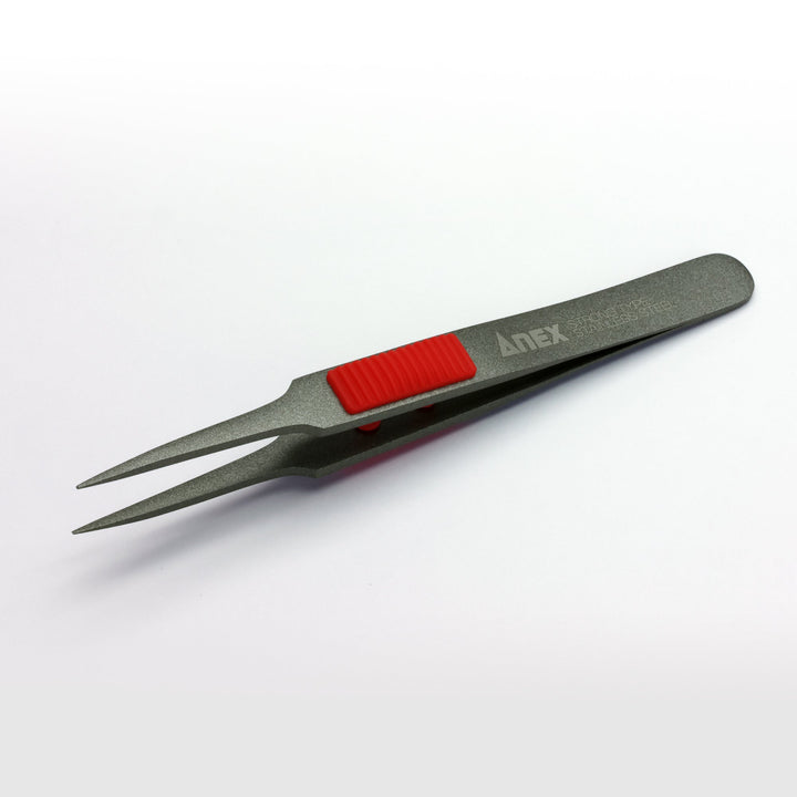 アネックス(Anex) 224 ラバーグリップ付 ステンレスピンセット 極細鋭型115ｍｍ 非粘着加工（SUS410） - MisakaZoo