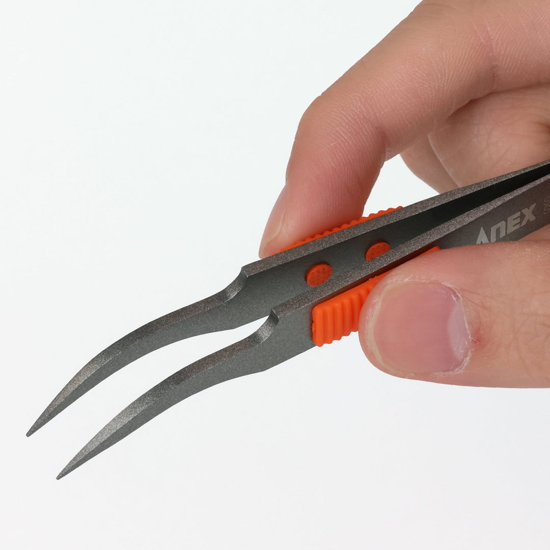 アネックス(Anex) 225 ラバーグリップ付 ステンレスピンセット 先細鷲型115ｍｍ 非粘着加工（SUS410） - MisakaZoo