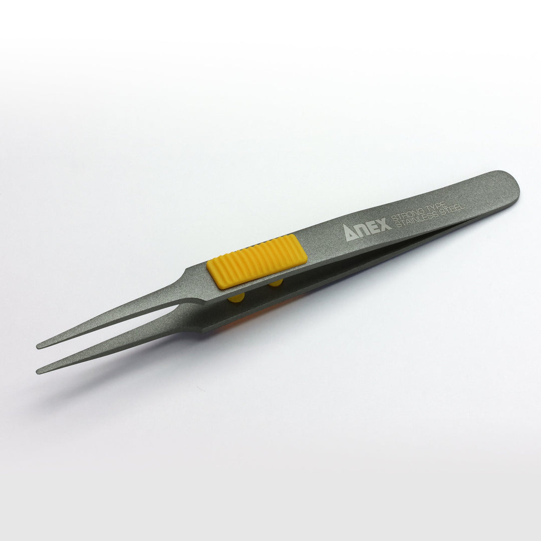 アネックス(Anex) 226 ラバーグリップ付 ステンレスピンセット 先丸型120ｍｍ 非粘着加工（SUS410） - MisakaZoo