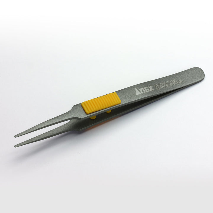 アネックス(Anex) 226 ラバーグリップ付 ステンレスピンセット 先丸型120ｍｍ 非粘着加工（SUS410） - MisakaZoo