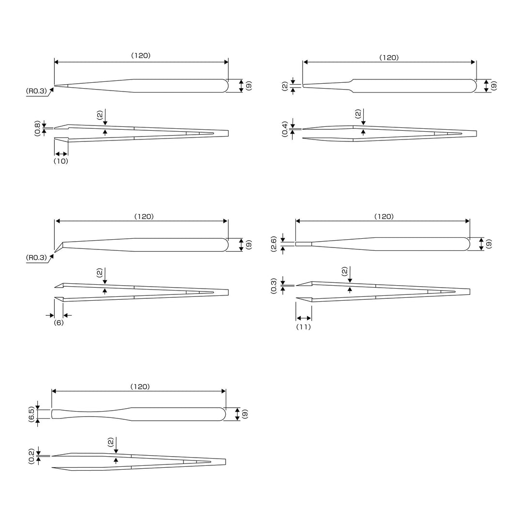 アネックス(Anex) 230-5S プラスチックピンセット 5本組 - MisakaZoo