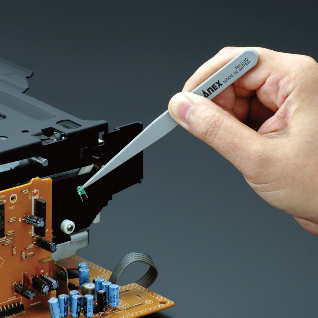 アネックス(Anex) 233 プラスチックピンセット 先平細型120mm - MisakaZoo