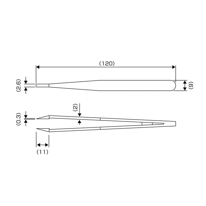 アネックス(Anex) 233 プラスチックピンセット 先平細型120mm - MisakaZoo