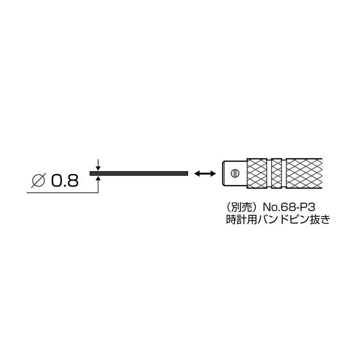 アネックス(Anex) 68-P508 時計用バンドピン抜き工具 交換軸 Φ0.8×20ｍｍ - MisakaZoo
