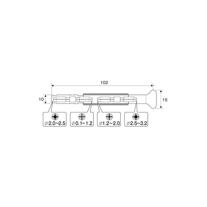アネックス(Anex) 98-R ラバーグリップ ピンバイス収納式 0.1～3.2ｍｍ（丸軸径） - MisakaZoo