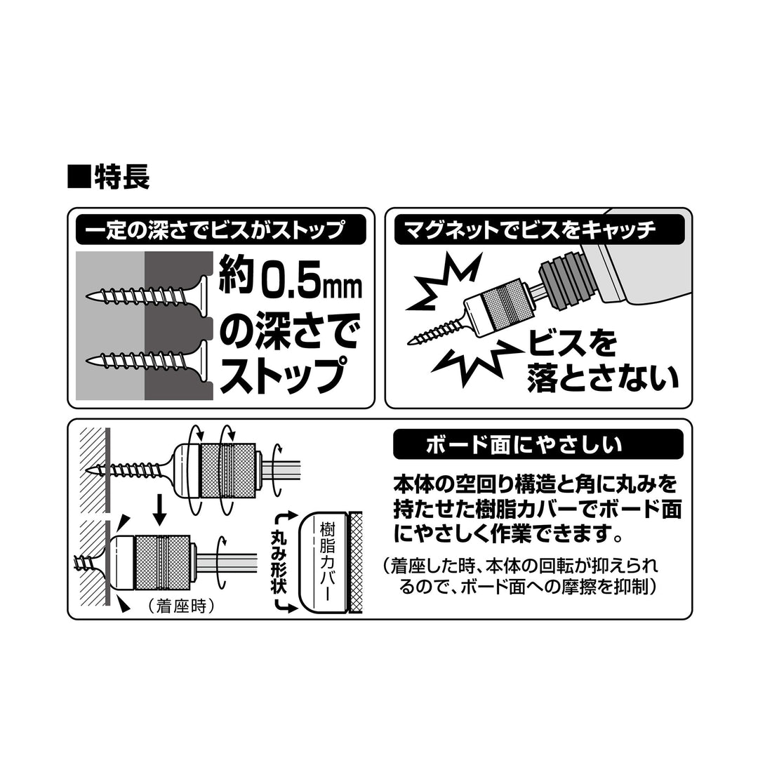 アネックス(Anex) ABS-2110 石膏ボード用ビスキャッチ＆ストップ ＋2×110両頭ビット - MisakaZoo