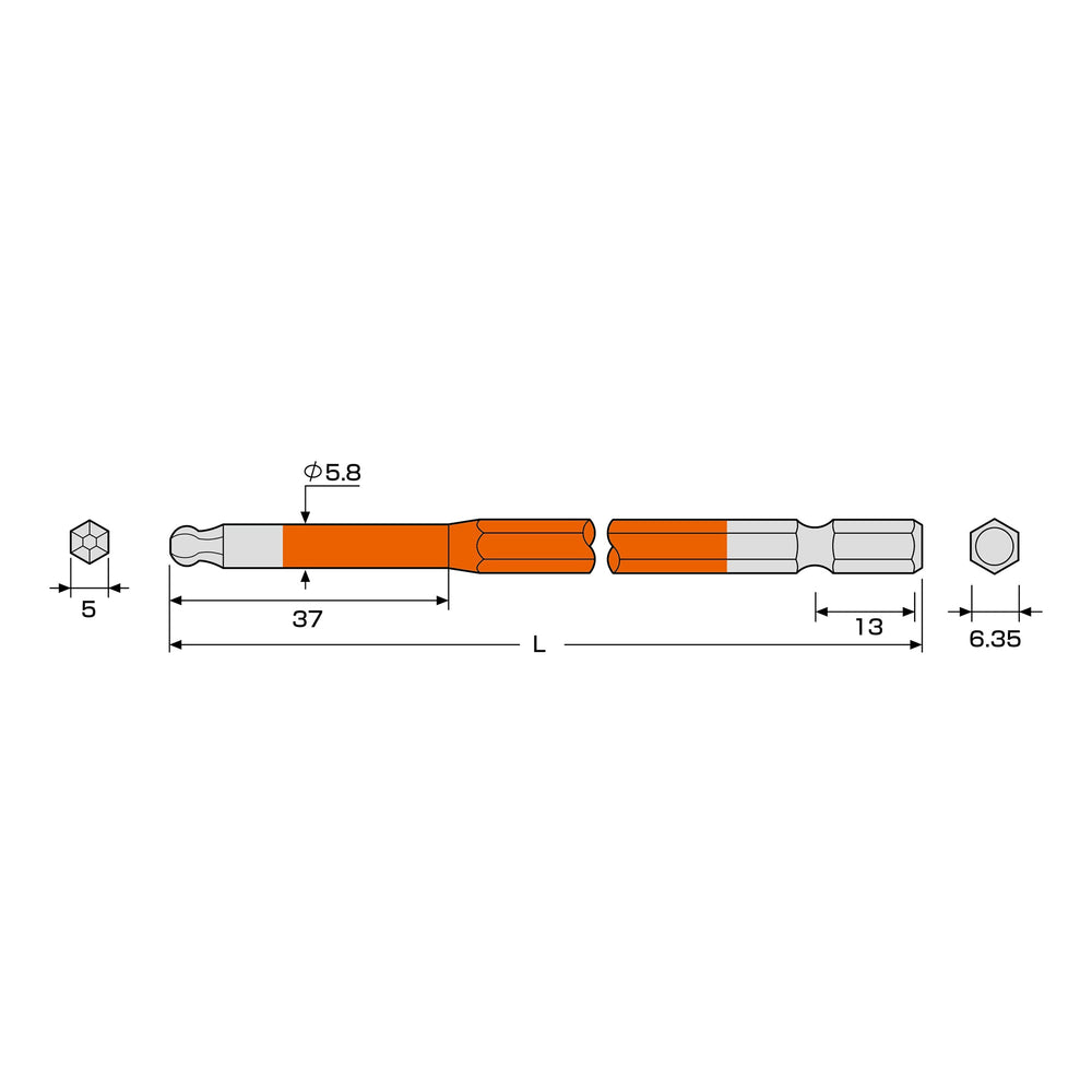 アネックス(Anex) ACBP-5010 ボールポイントカラービット 1本組 H5×100 - MisakaZoo
