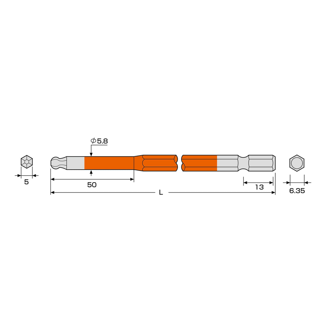 アネックス(Anex) ACBP-5020 ボールポイントカラービット 1本組 H5×200 - MisakaZoo