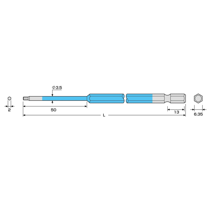 アネックス(Anex) ACHX-2015 六角レンチカラービット 1本組 H2×150 - MisakaZoo