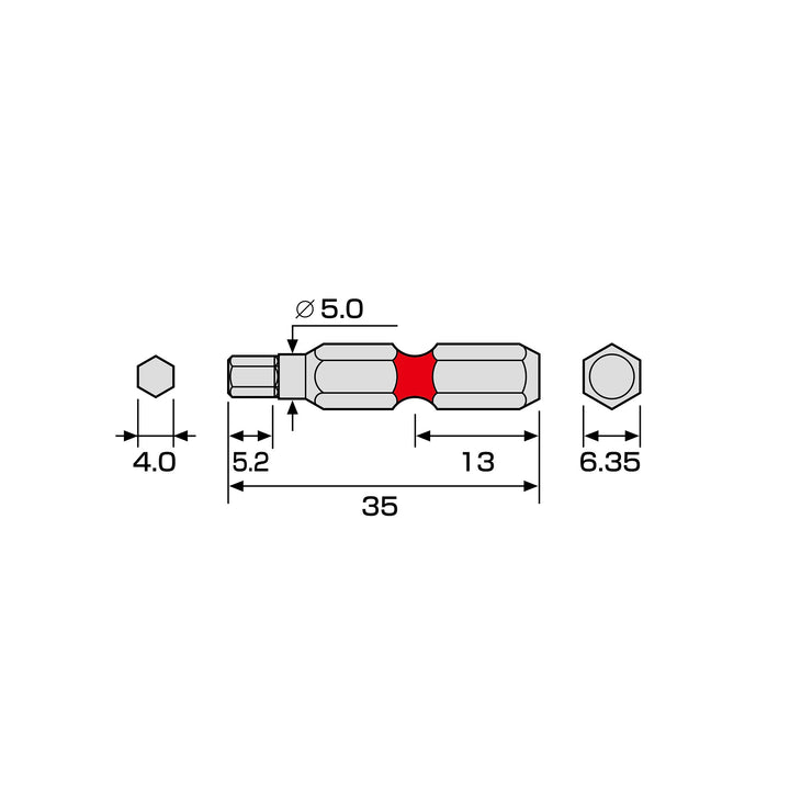 アネックス(Anex) ACHX-4035 六角レンチカラービット 1本組 H4×35 - MisakaZoo