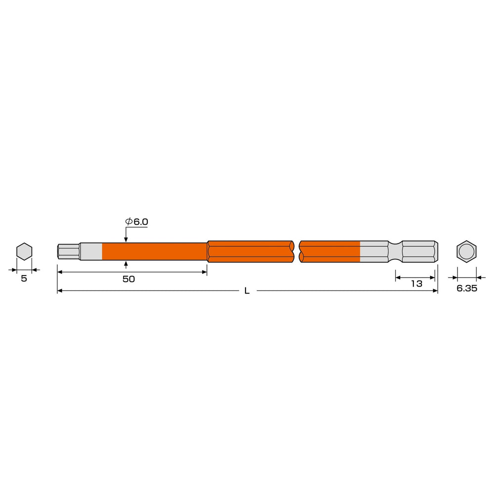 アネックス(Anex) ACHX-5020 六角レンチカラービット 1本組 H5×200 - MisakaZoo