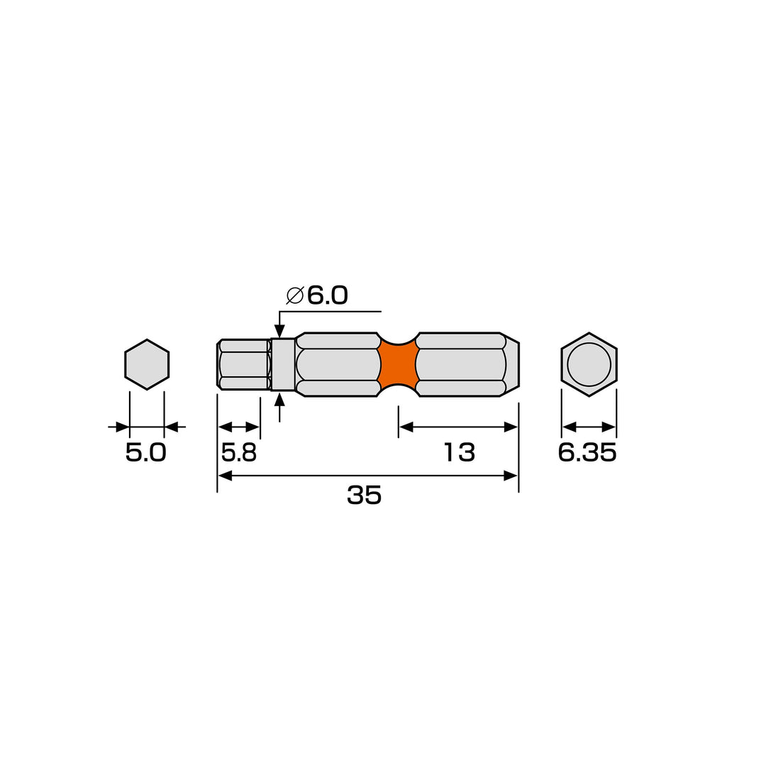 アネックス(Anex) ACHX-5035 六角レンチカラービット 1本組 H5×35 - MisakaZoo