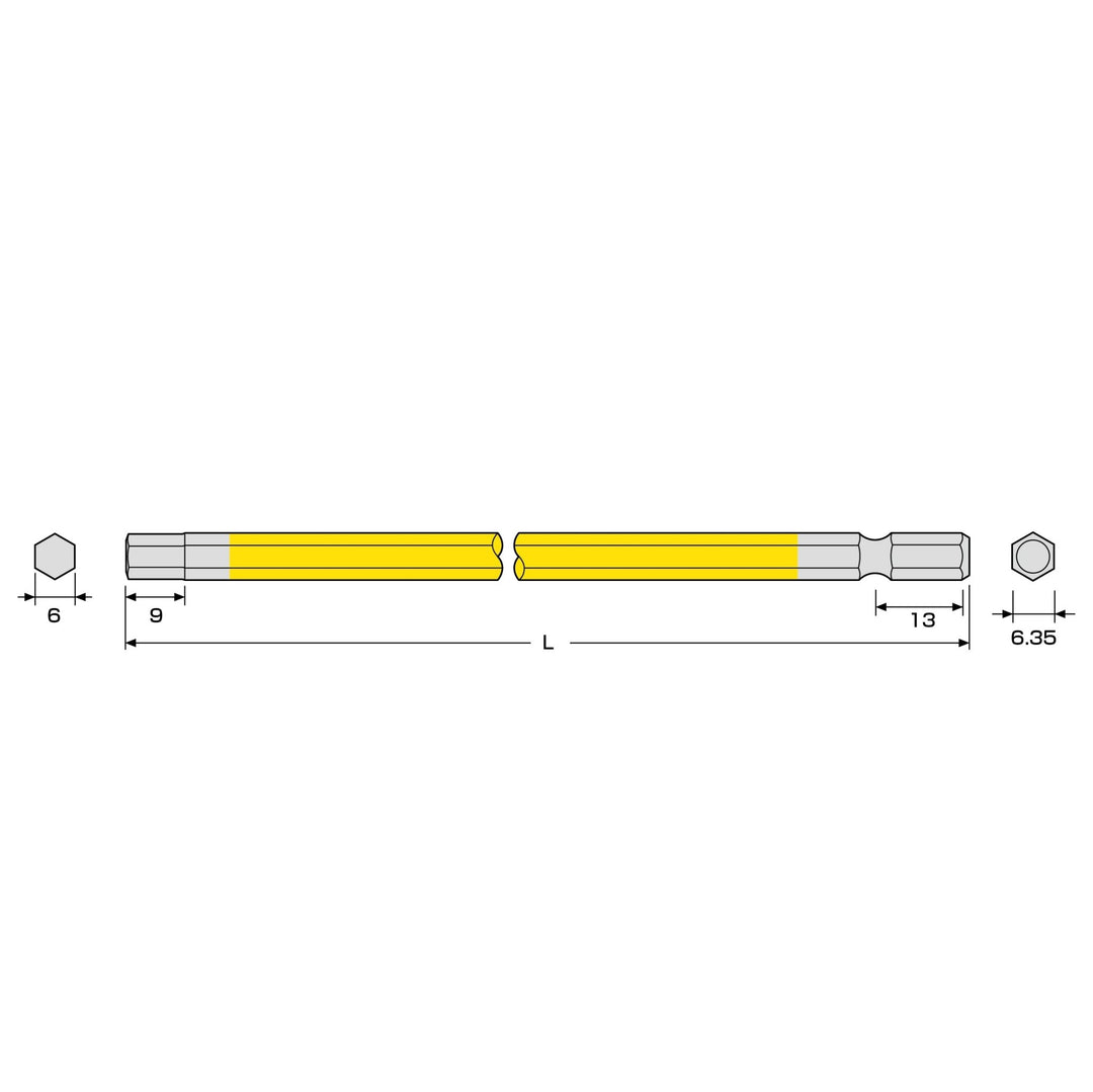 アネックス(Anex) ACHX-6015 六角レンチカラービット 1本組 H6×150 - MisakaZoo