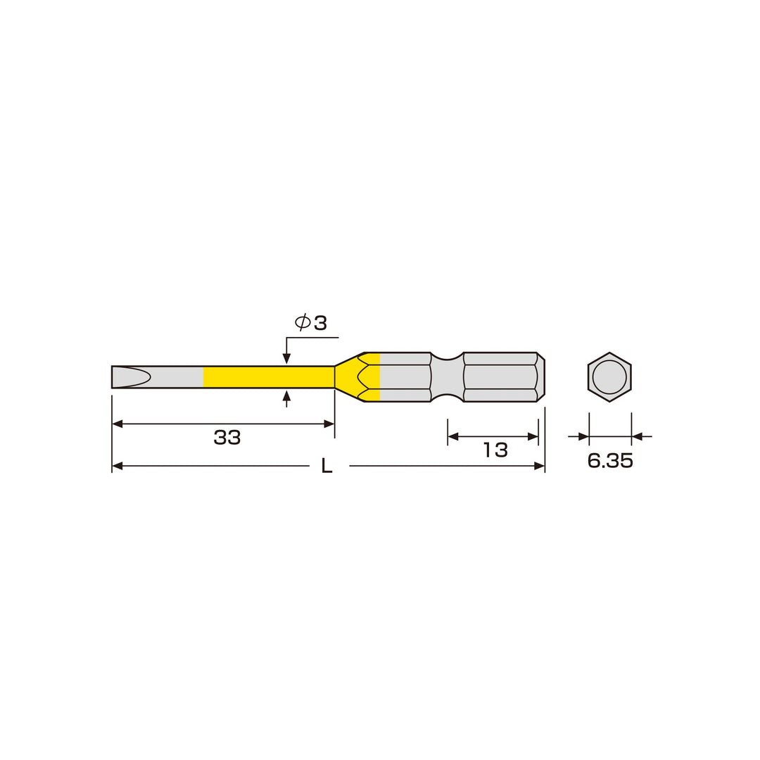 アネックス(Anex) ACMM-3065 カラービット 段付タイプ 2本組 －3×65 - MisakaZoo