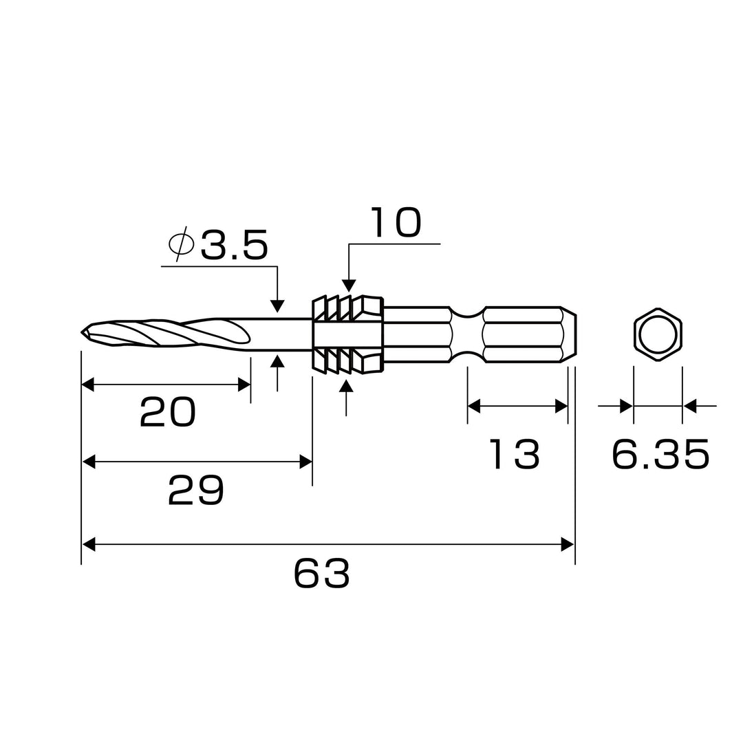 アネックス(Anex) AGKS-035 グリップ付下穴錐ショート3.5mm - MisakaZoo