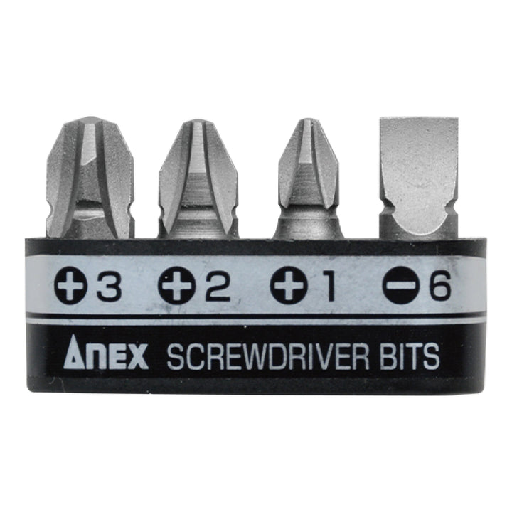 アネックス(Anex) AK-51P-B4 溝付超短ビット プラス＆マイナス4PCS （手動ドライバー用） - MisakaZoo