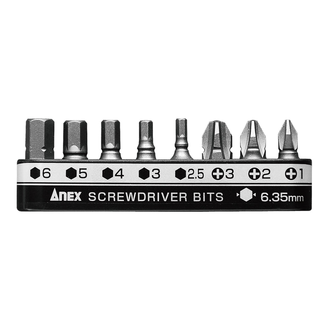 アネックス(Anex) AK-51P-B8H 溝付超短ビット プラス＆六角レンチ8PCS （手動ドライバー用） - MisakaZoo