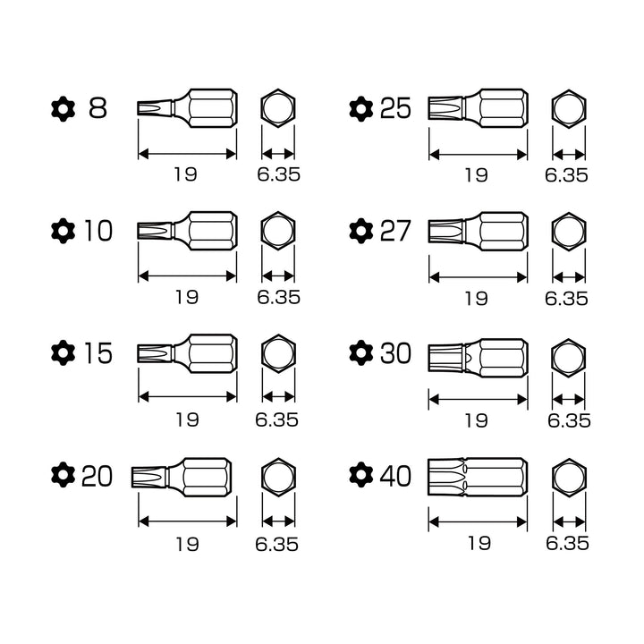 アネックス(Anex) AK-51P-B8T 溝付超短ビット ヘクスローブ8PCS （手動ドライバー用） - MisakaZoo