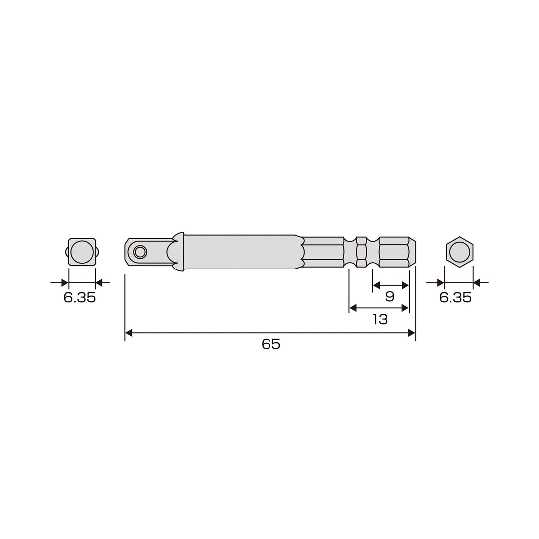 アネックス(Anex) AK20AD-635 ソケットアダプター 6.35mm(1/4”）×65 - MisakaZoo