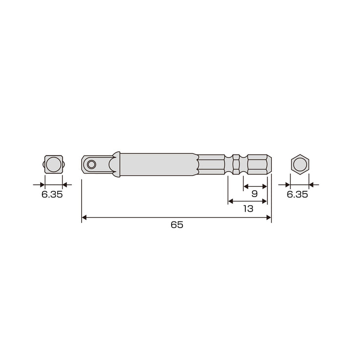アネックス(Anex) AK20AD-635 ソケットアダプター 6.35mm(1/4”）×65 - MisakaZoo