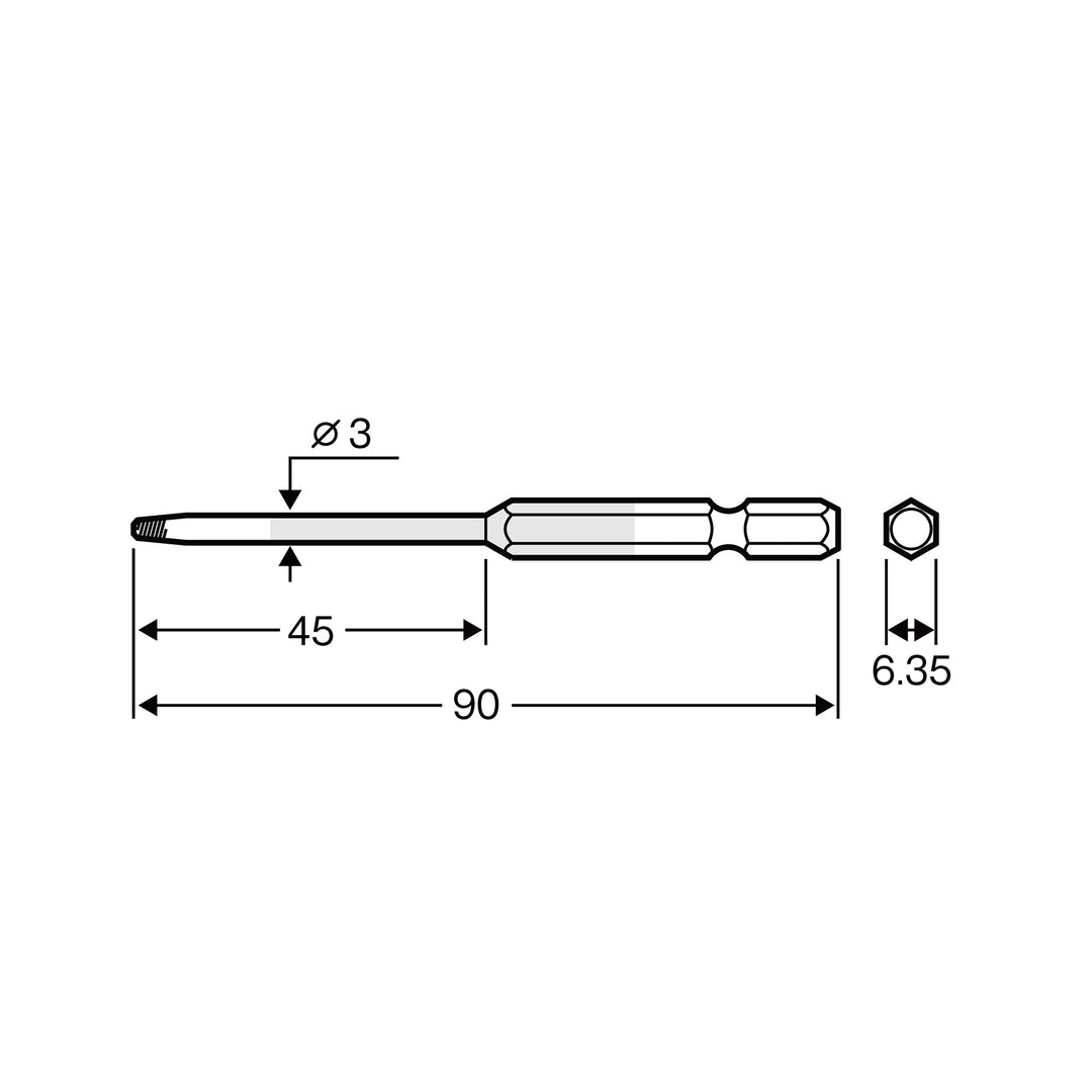 アネックス(Anex) ANHD-190 なめたネジはずしビット 段付タイプ 1本組 全長90ｍｍ M2.5～3ネジ対応 - MisakaZoo